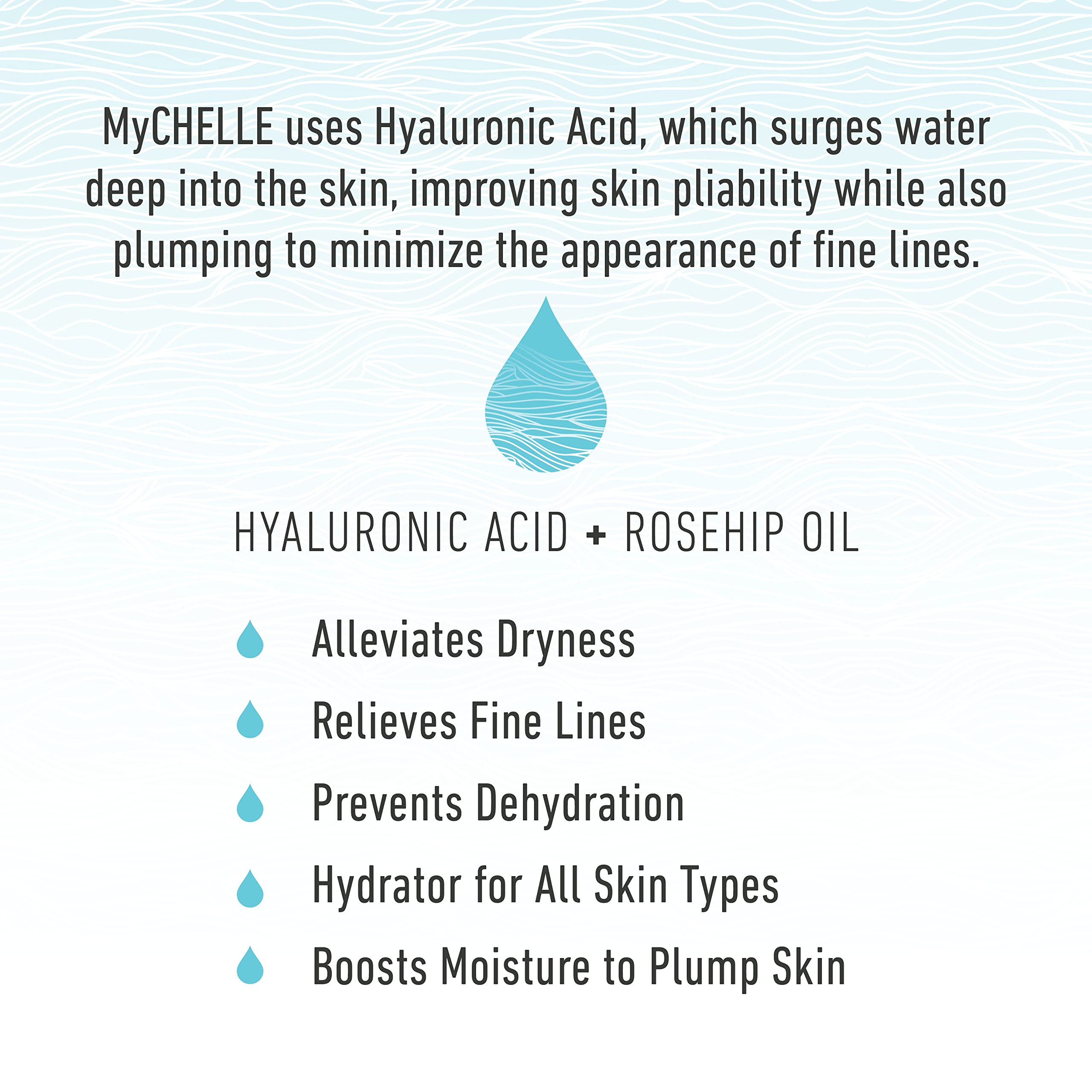 MyCHELLE pump-dispense bottle enables easy, hygienic application.