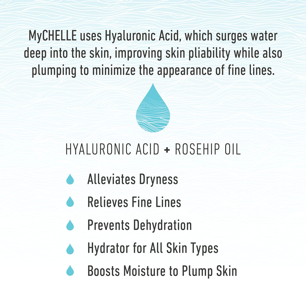 MyCHELLE pump-dispense bottle enables easy, hygienic application.