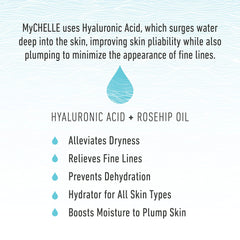 MyCHELLE pump-dispense bottle enables easy, hygienic application.