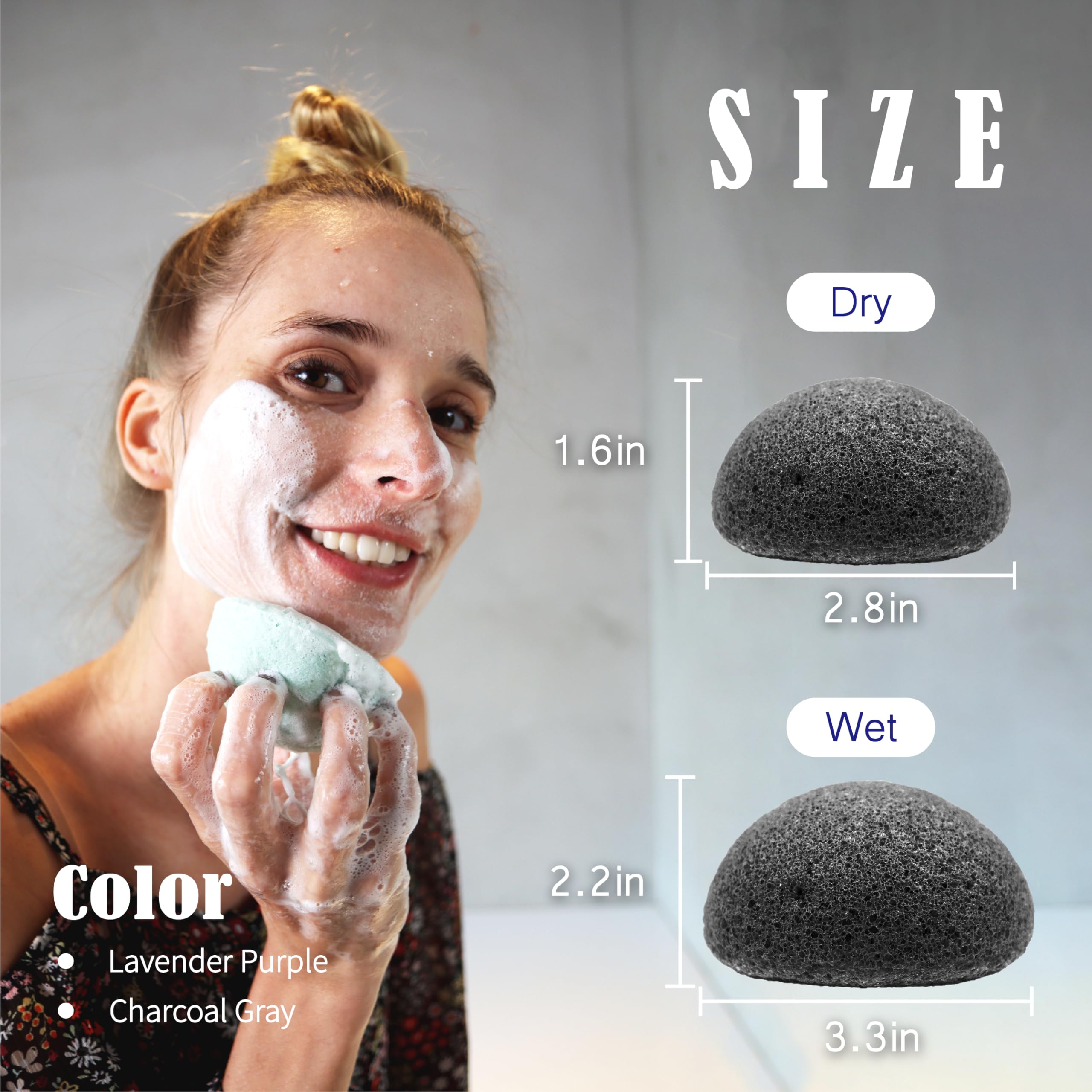 MyHomeBody konjac sponges 4-pack charcoal infused for deep cleansing