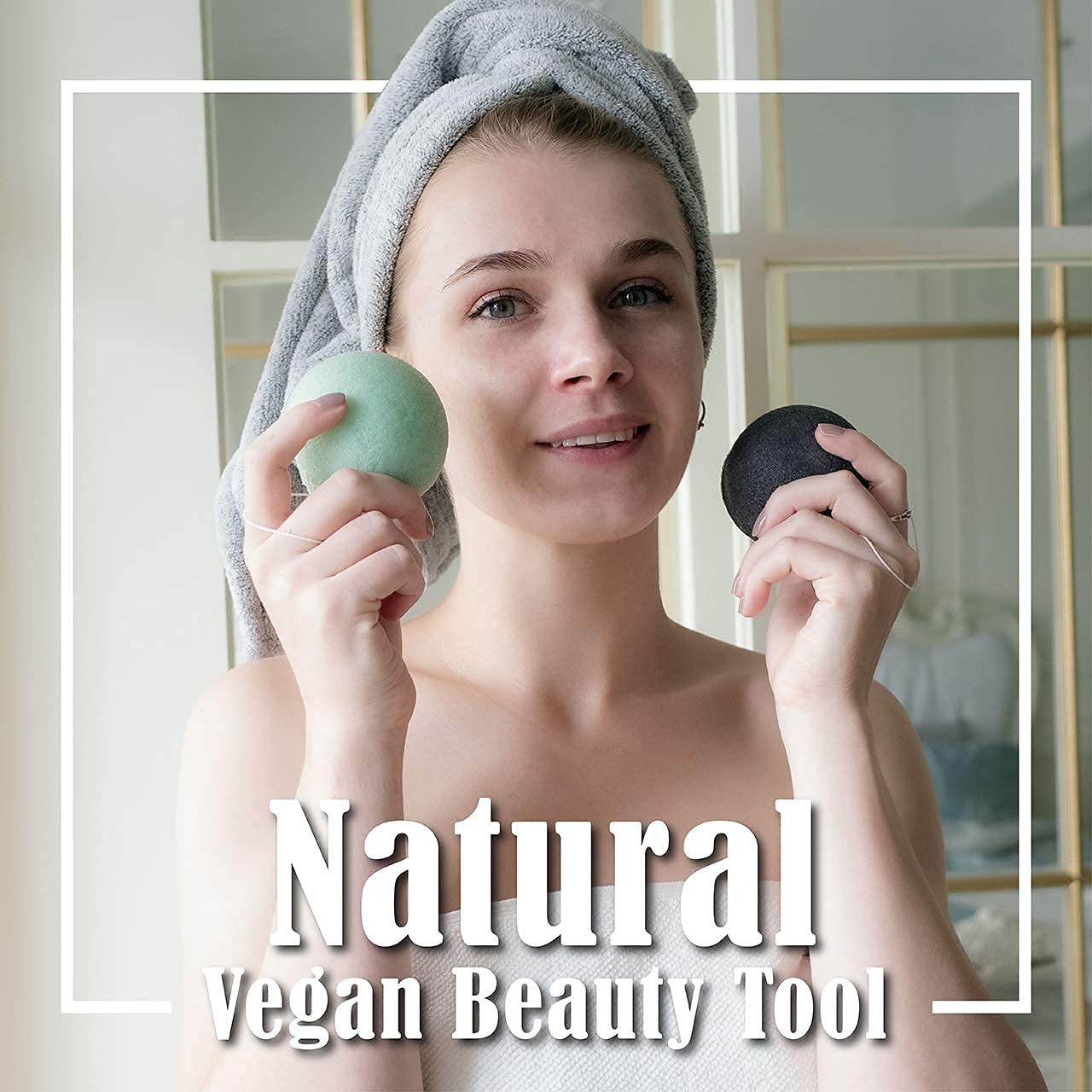 MyHomeBody konjac sponges size 7x7 cm for travel-friendly use