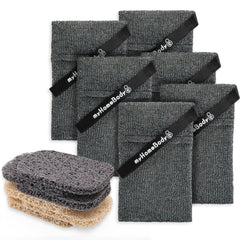 myHomeBody soap pocket exfoliating pouch in graphite gray dries soap while exfoliating