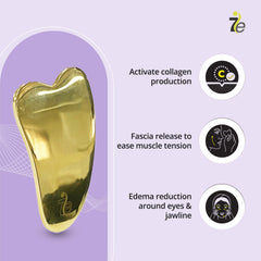 Myolift bronze kansa gua sha with unique shape for targeted facial relaxation.
