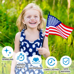 Mysense 4th of July face tattoo for easy patriotic outfit styling and photos