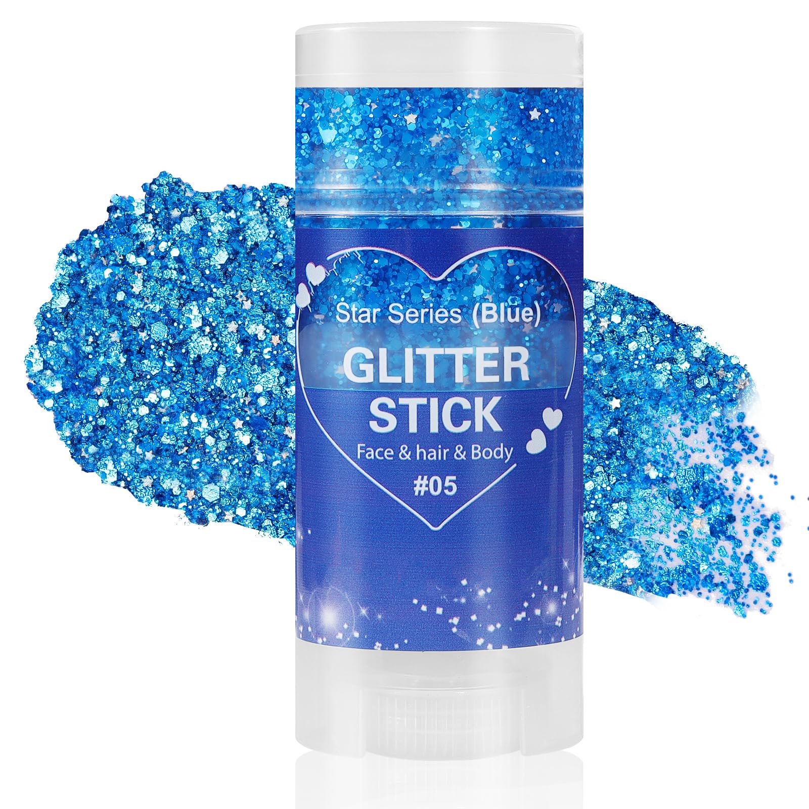 Mysense blue body glitter stick for vibrant festival looks and easy application.
