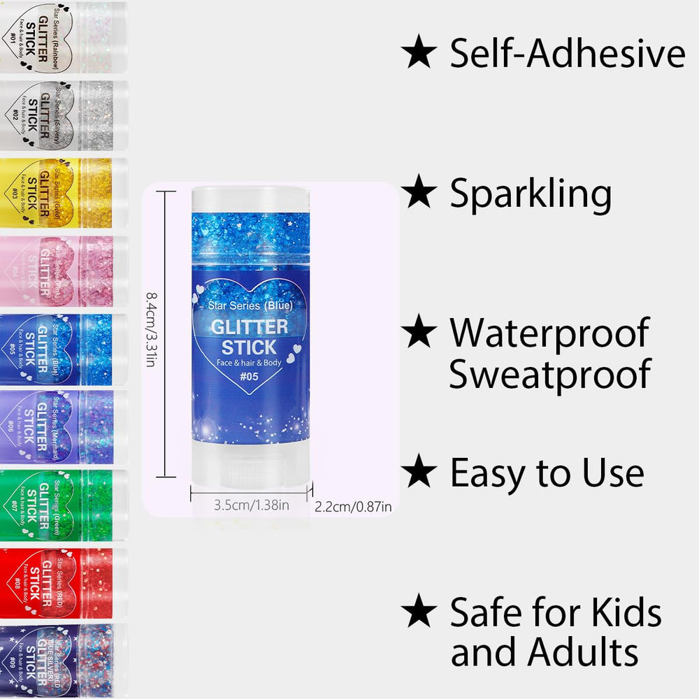 Mysense face and hair glitter gel adds shimmer with quick drying.
