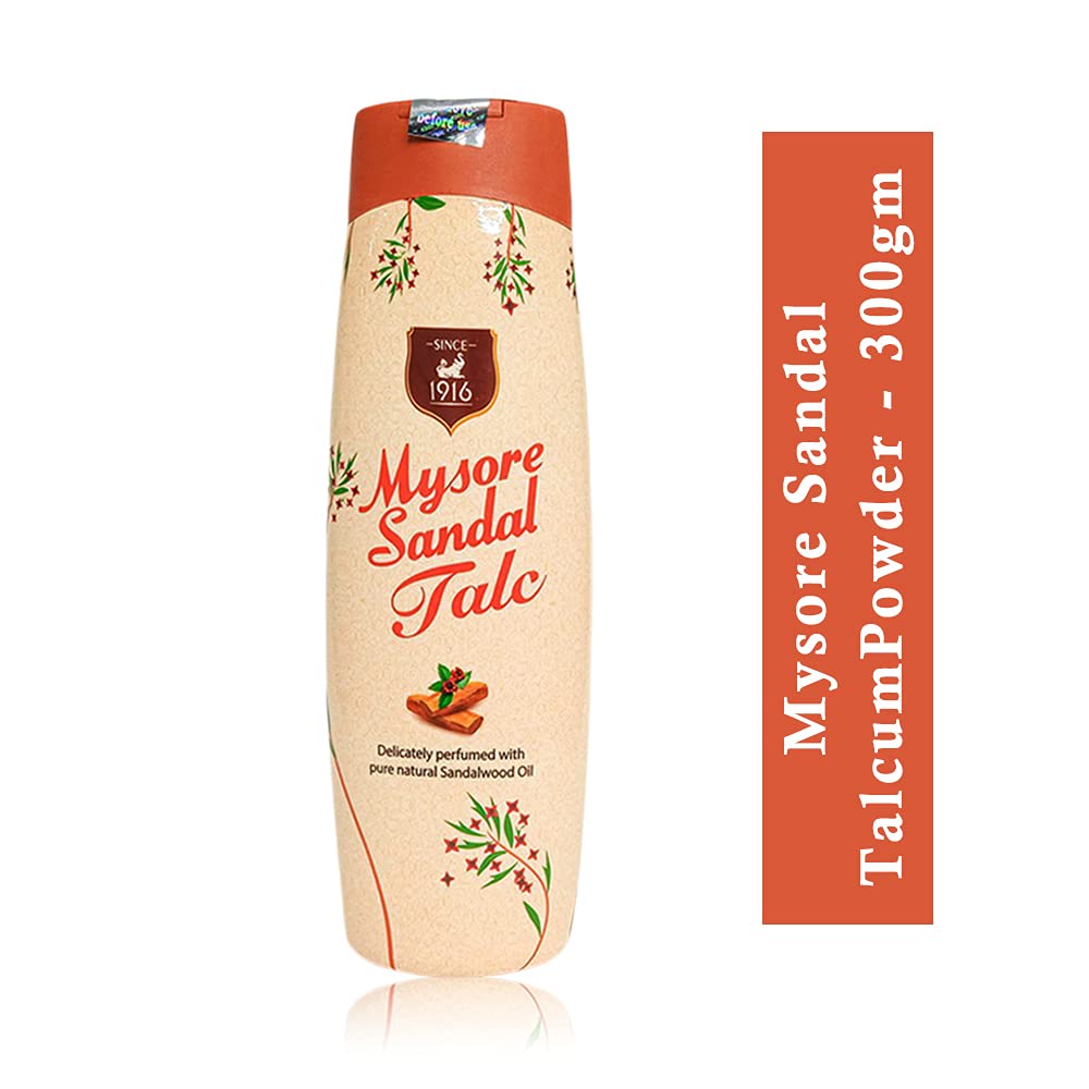 Pure sandalwood oil in Mysore Sandal talcum powder for a gentle fragrance