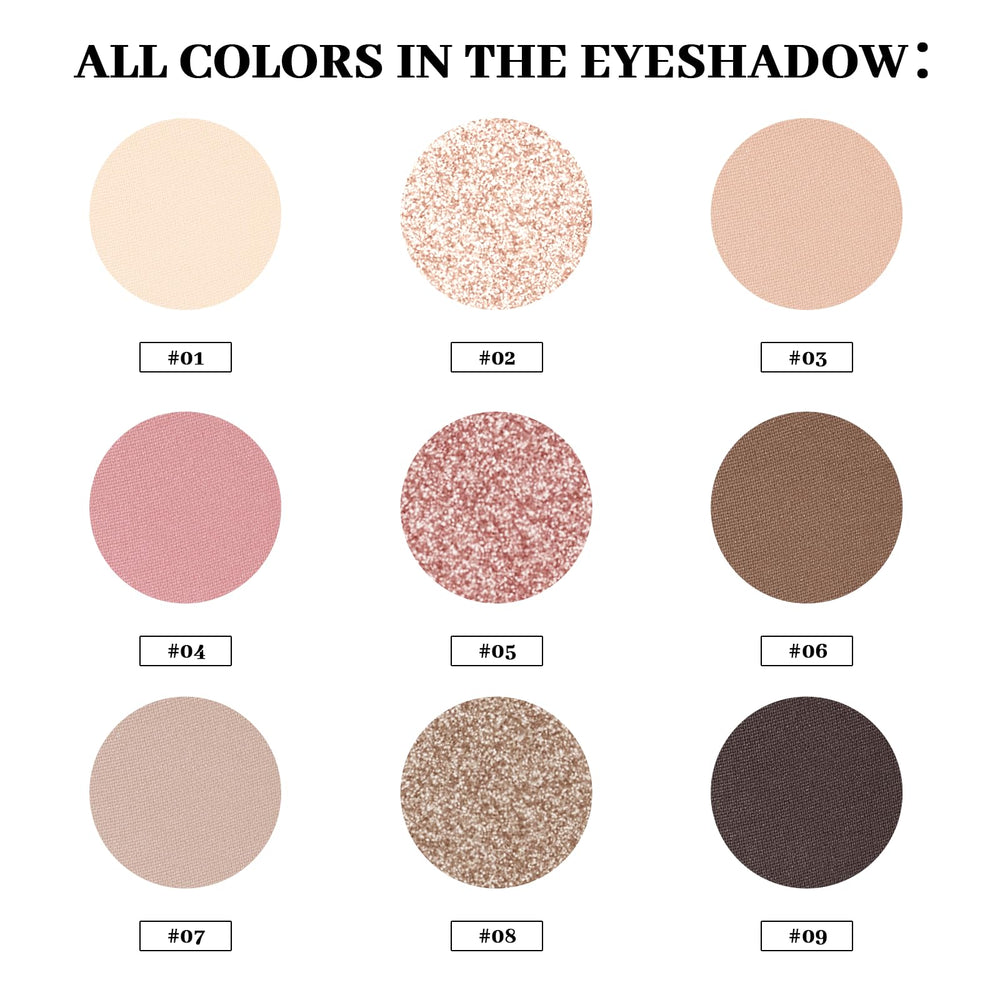 MYSTER ROSEY nine-shade nude palette offers matte and shimmer for natural to smoky looks.