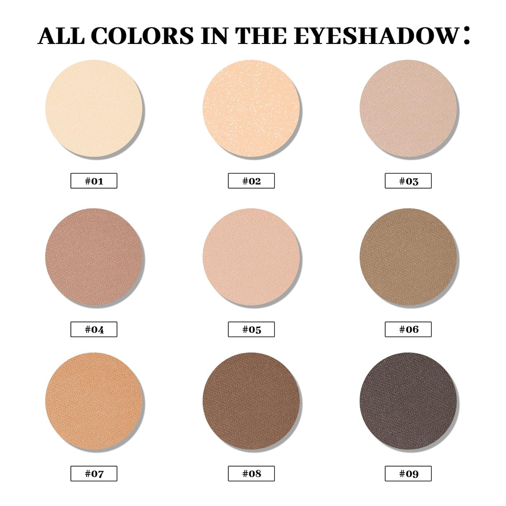 MYSTER ROSEY neutral shades swatches show versatile nude tones for everyday looks.