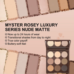 MYSTER ROSEY waterproof formula stays put through day and night.