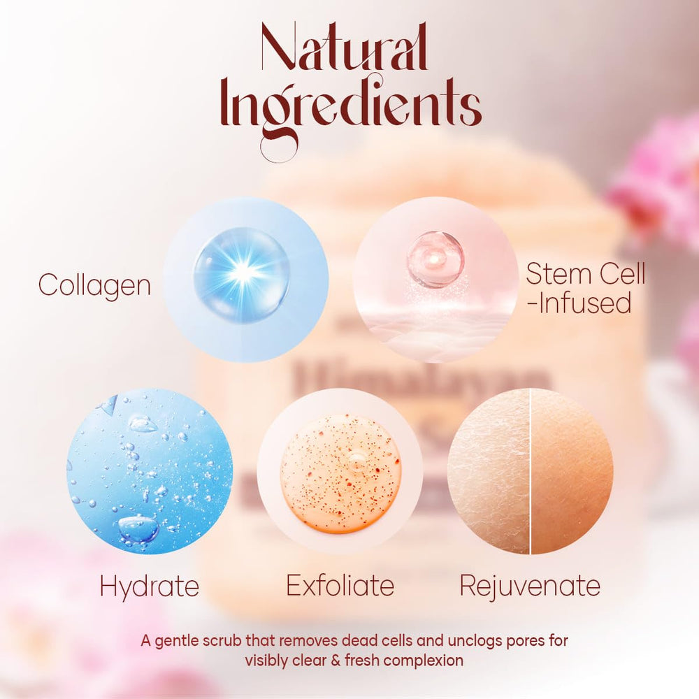 MYSTÉRE BEAUTÉ Himalayan pink salt crystals close up for mineral exfoliation