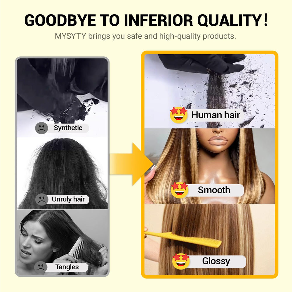 Mysyty Highlight Bob Wig 180% density for a fuller, flattering silhouette.