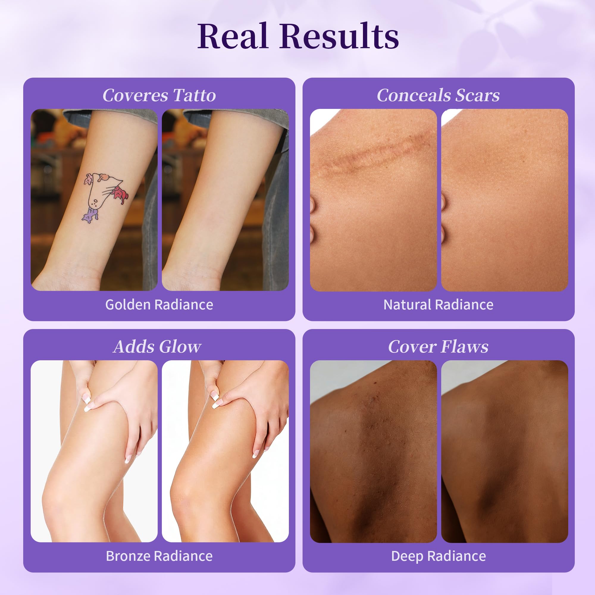 MyTend tattoo cover up makeup bronze arm-application conceals imperfections on skin.