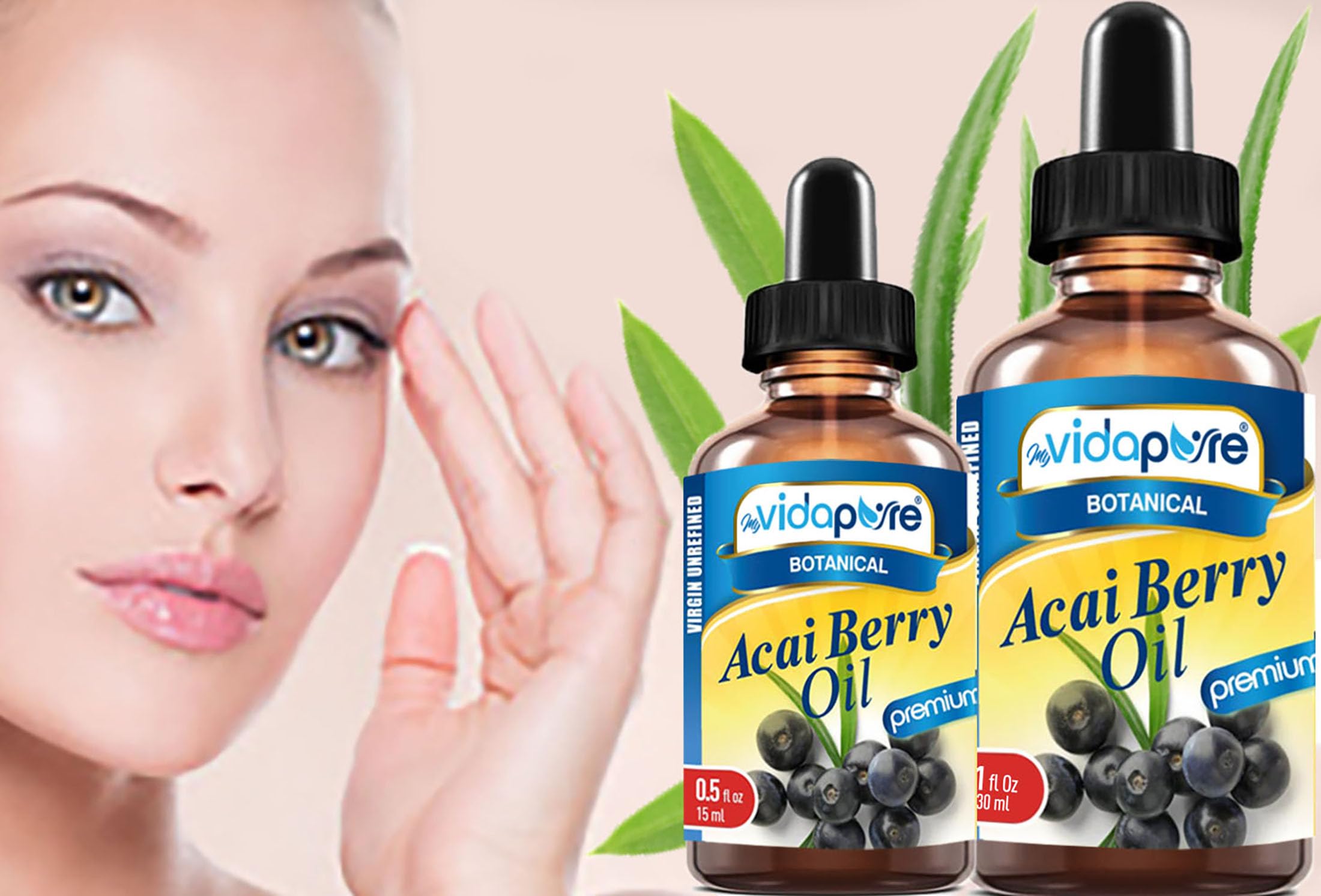 MYVIDAPURE Acai Berry Oil light texture enables easy layering on skin.
