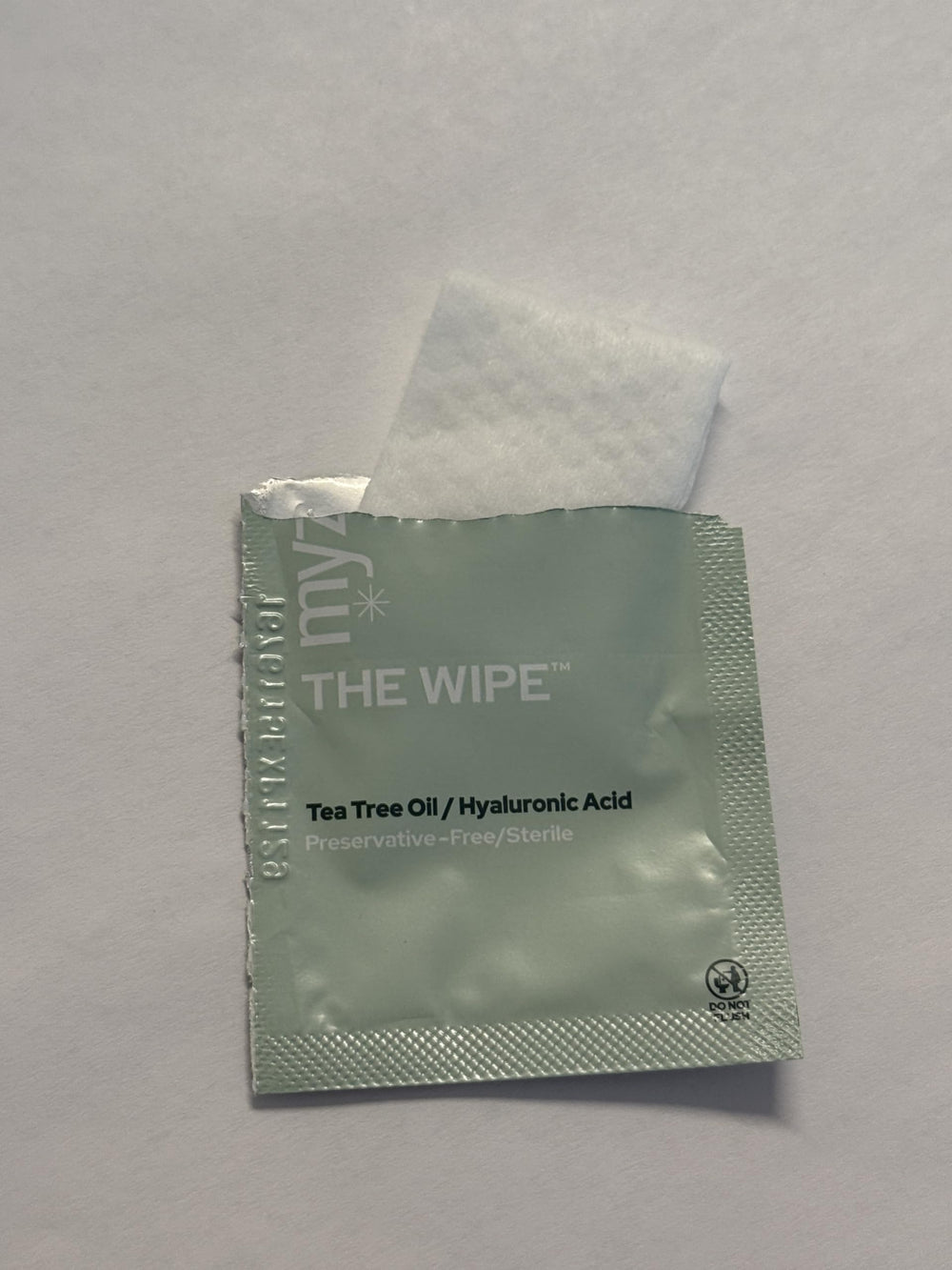Myze The Wipe features tea tree oil for gentle cleansing and refreshment.