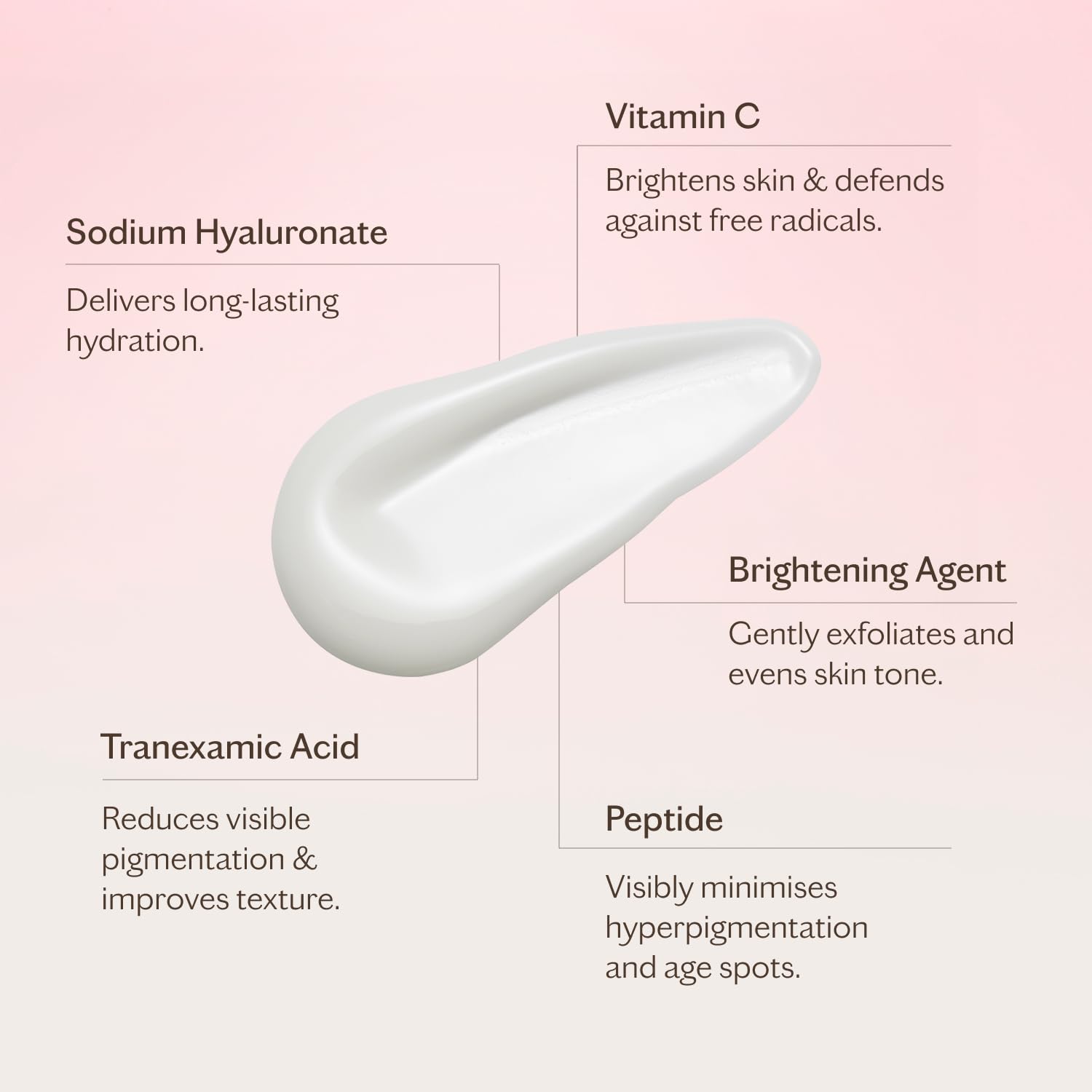 MZ SKIN Brighten serum applied to cheek suggests even tone
