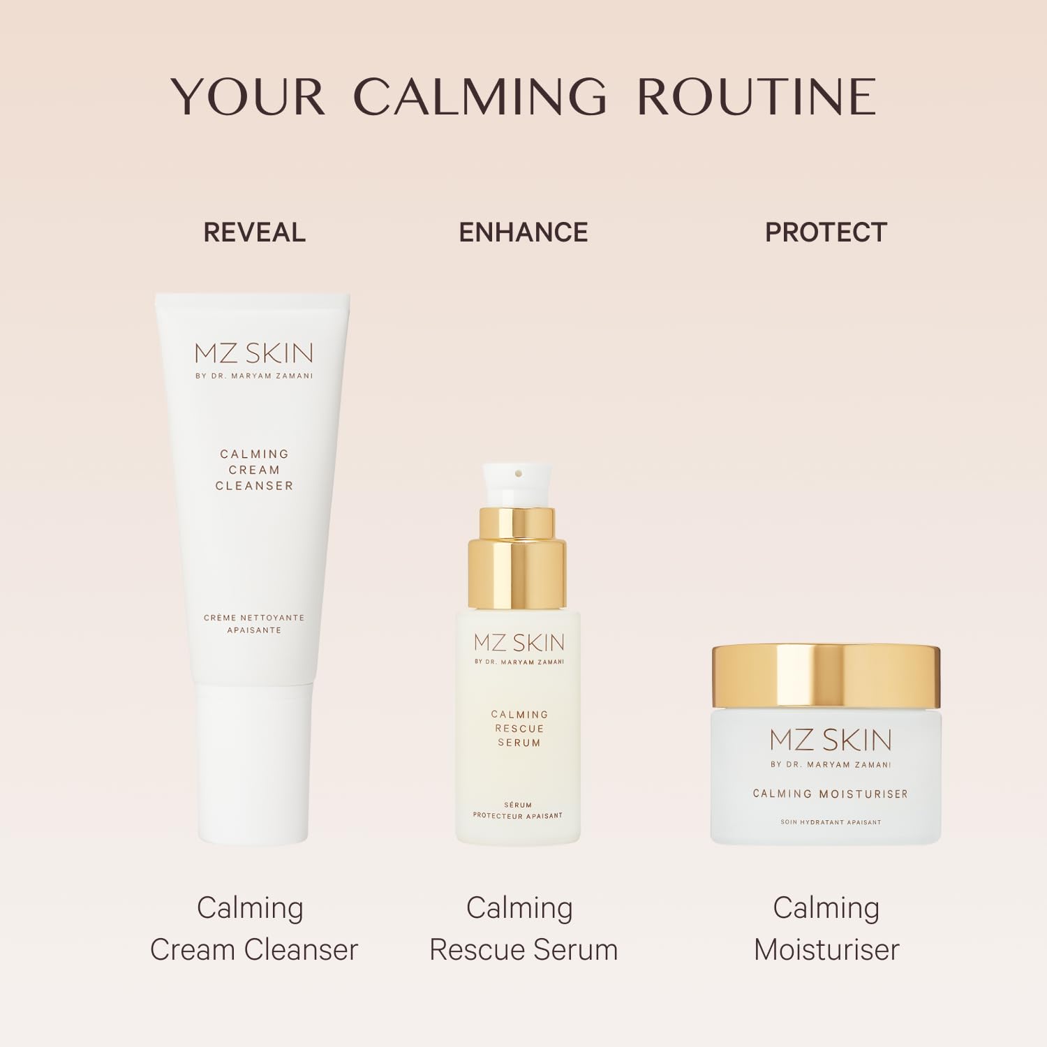MZ Skin Fragrance-free label shown for sensitive skin comfort