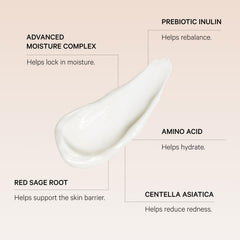 MZ Skin Prebiotic enriched formulation visual for strengthened skin barrier support