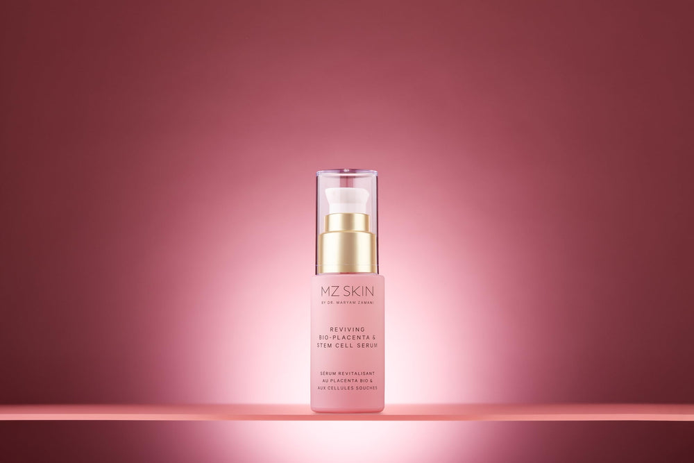 Illustration highlighting plant stem cell technology in MZ SKIN Reviving Serum.