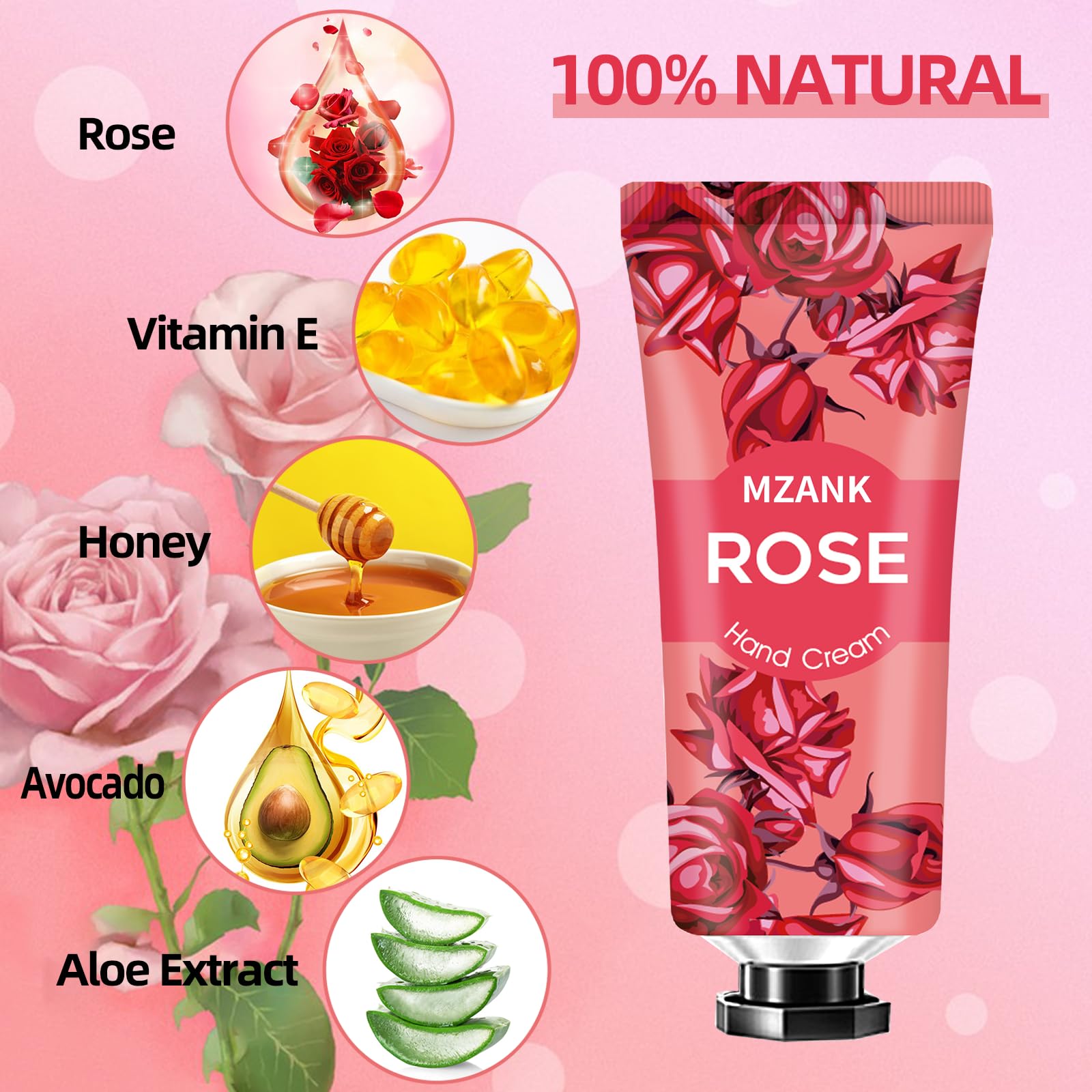 MZANK 14-pack hand cream with cherry blossom scent smooths and softens skin
