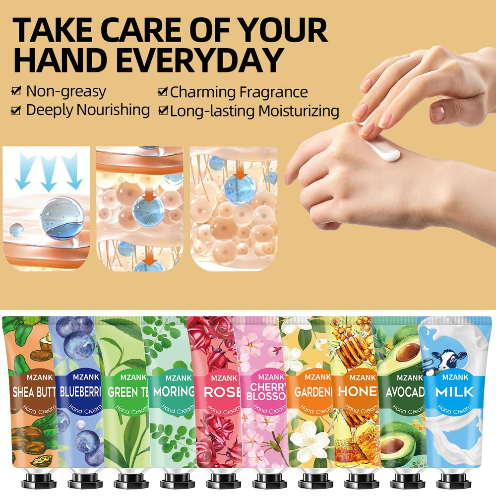 MZANK 14-pack hand cream with gardenia scent quick-absorbing hydration