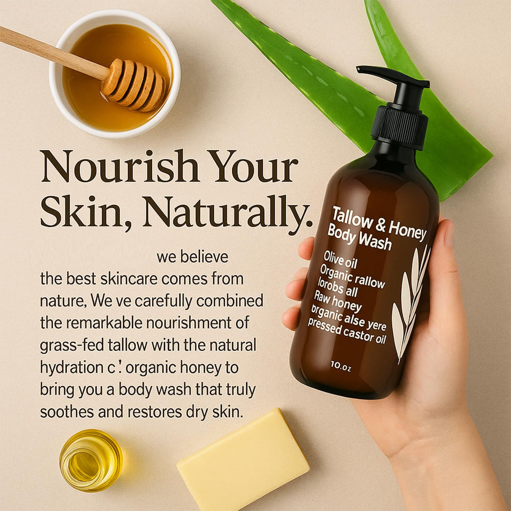MZXDXZE Tallow and Honey Body Wash aloe leaf for soothing care
