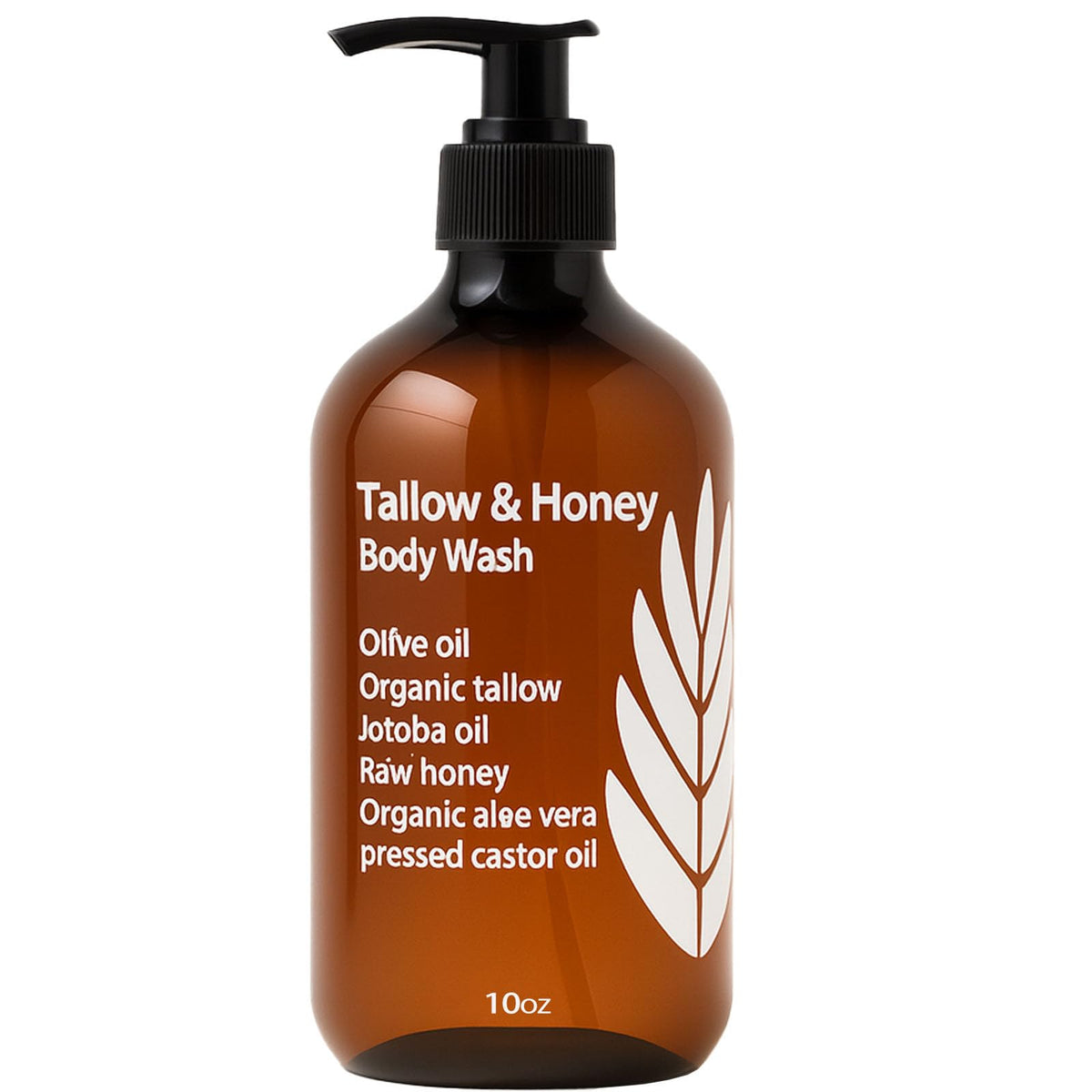 MZXDXZE Tallow and Honey Body Wash bottle showing a rich cleanse for dry skin