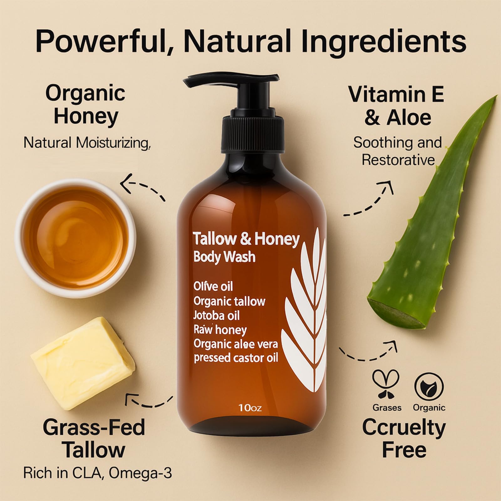 MZXDXZE Tallow and Honey Body Wash lather texture in action for hydration