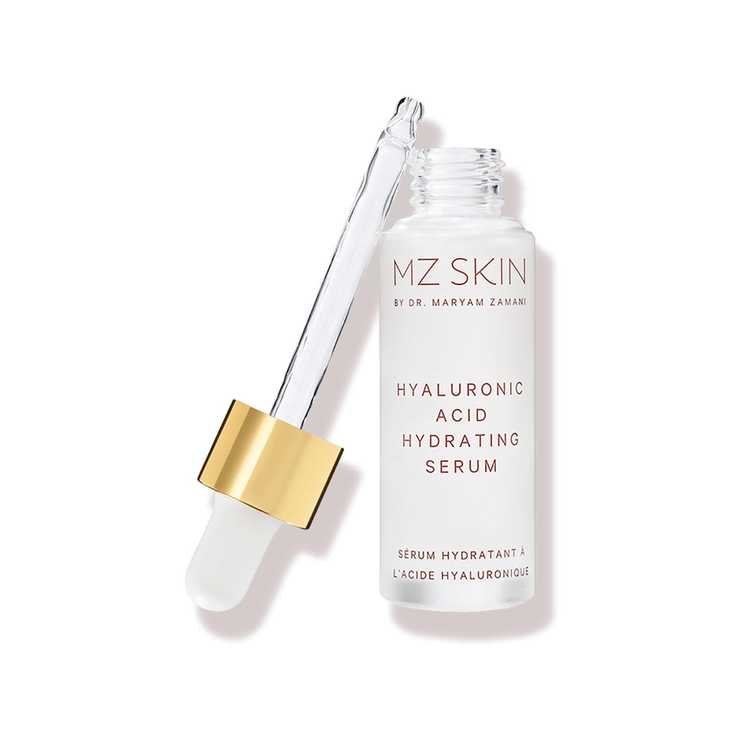 MZ Skin Hyaluronic Serum bottle close-up showing deep hydration potential