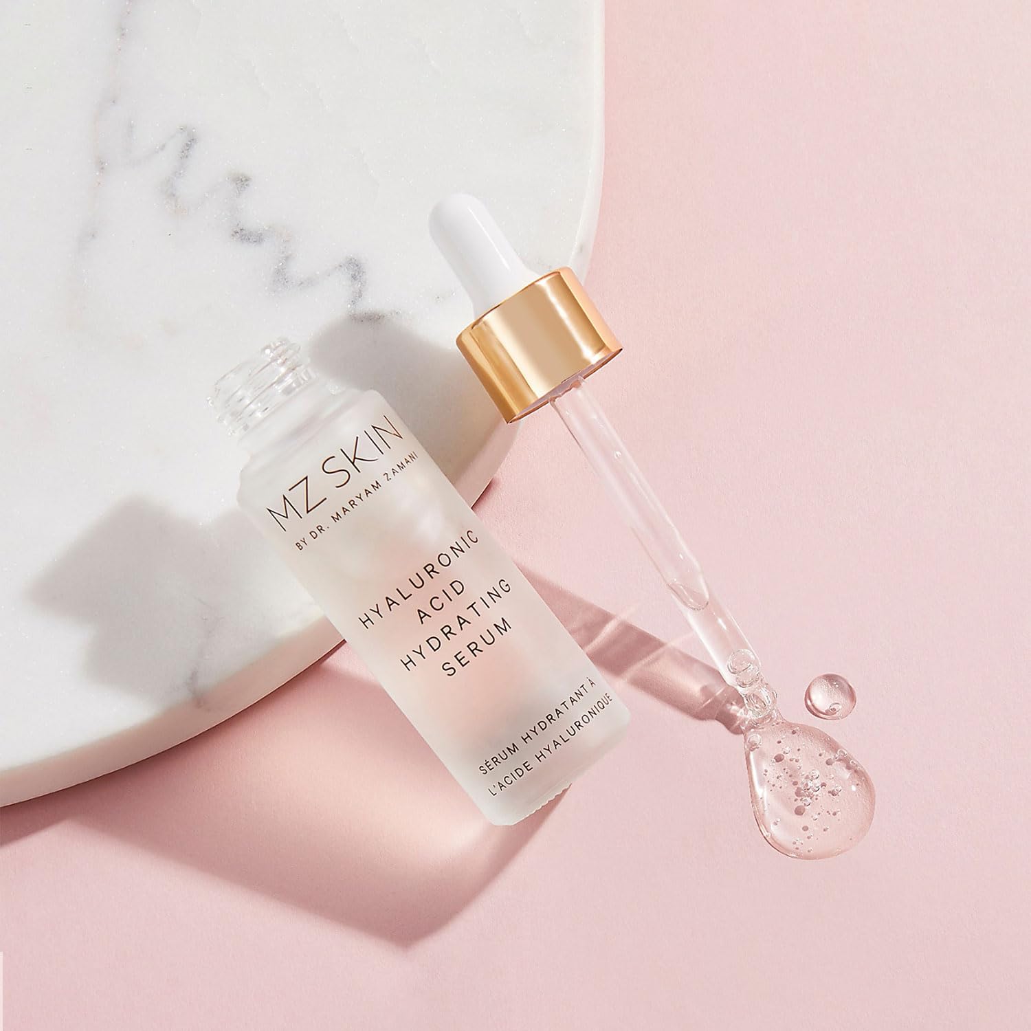 MZ Skin Hyaluronic Serum ingredients Panthenol and Snow Mushroom for barrier support