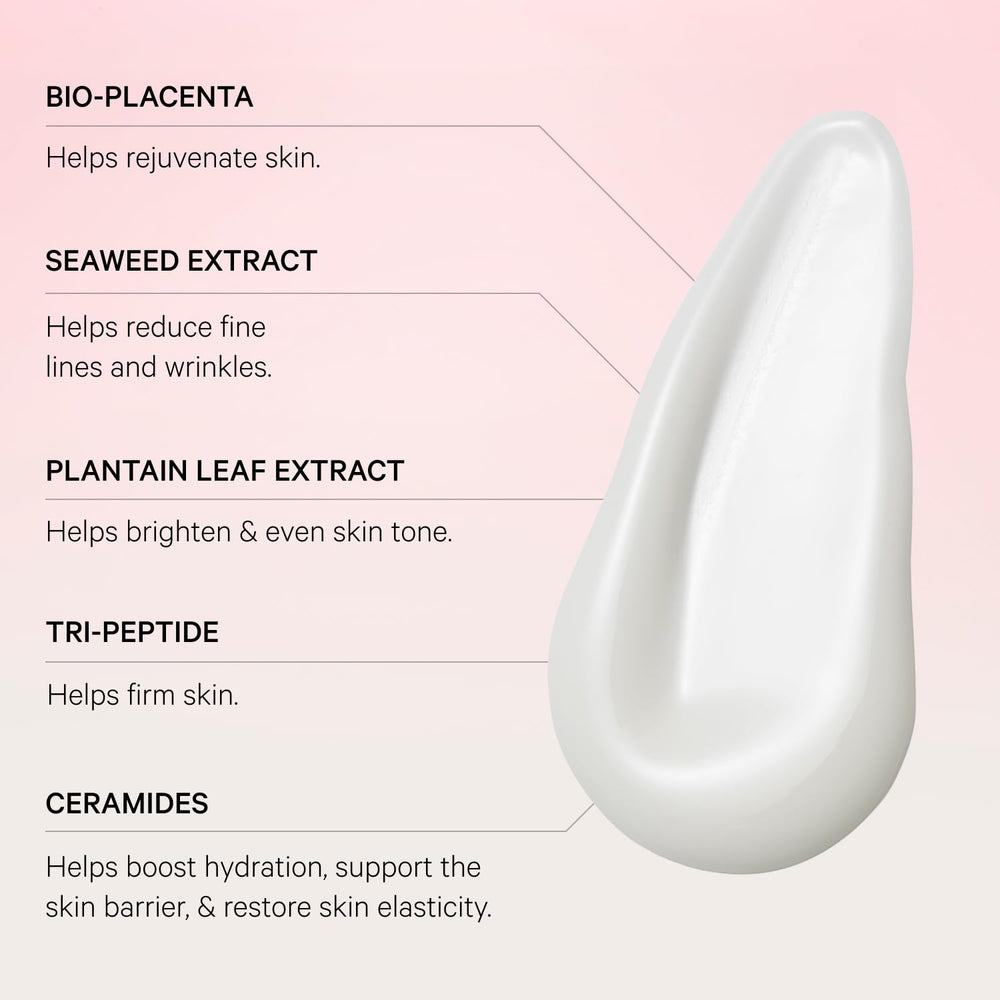 MZ SKIN Reviving Bio-Placenta serum swirl on skin for hydration and smoothing.