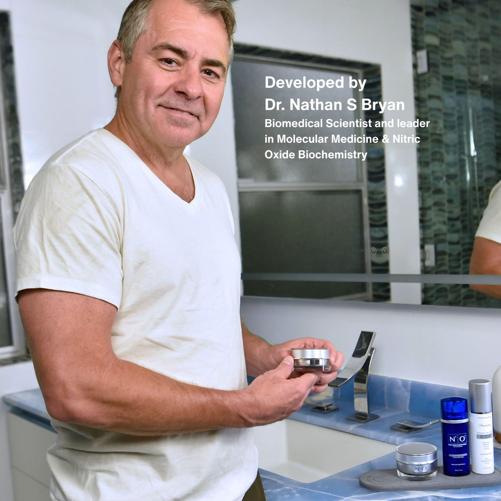 N1O1 Age-Defiance Eye Cream demonstrating nitric oxide delivery for better absorption.