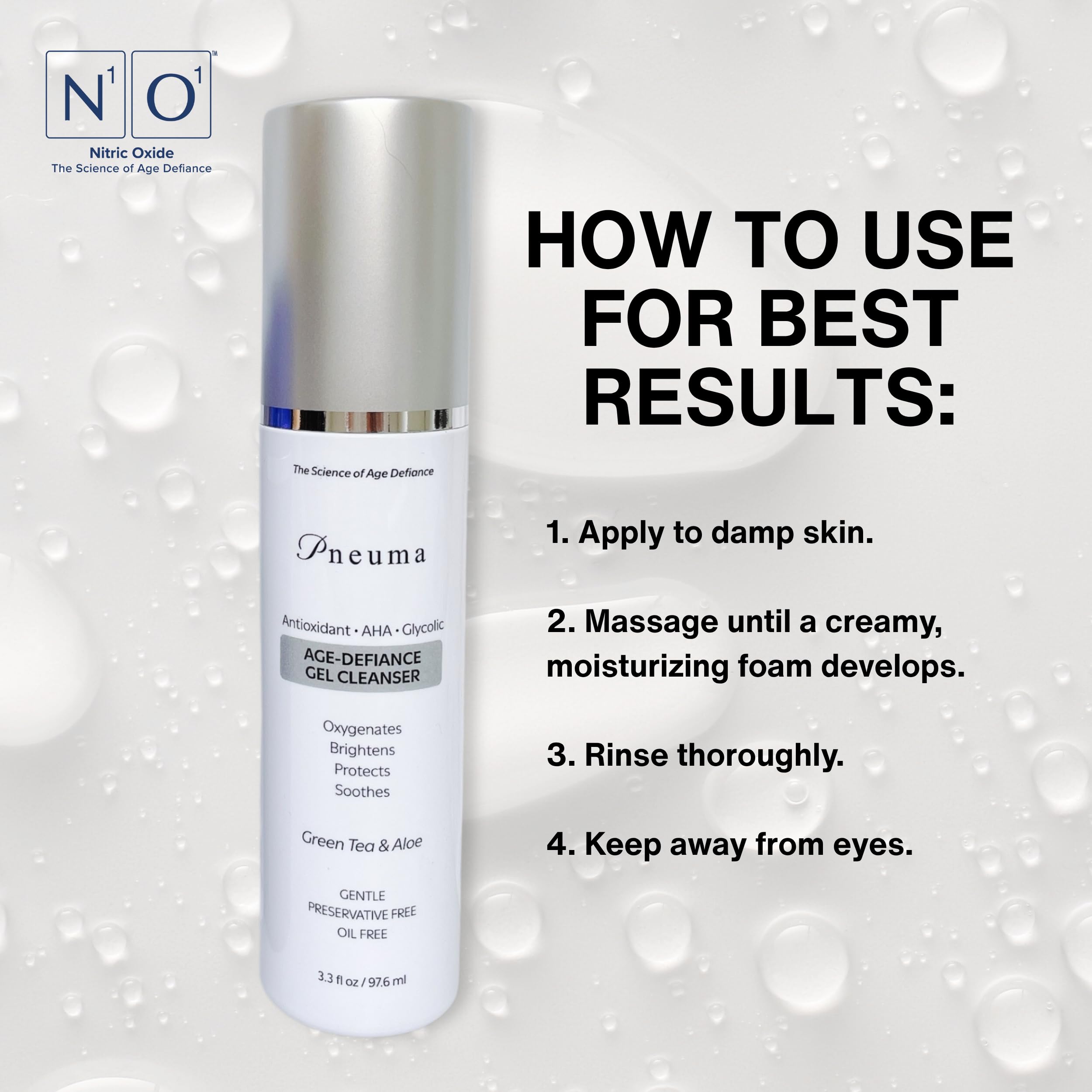 N1O1 Pneuma bathroom sink shot suggests simple skincare routine.