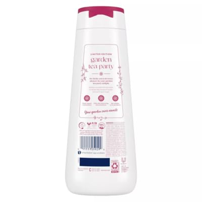 NAANTHELESS garden tea party shower scene with the body wash in a bright bathroom