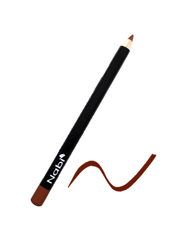 Nabi mocha brown lip liner close-up highlights smooth glide for easy outlining.