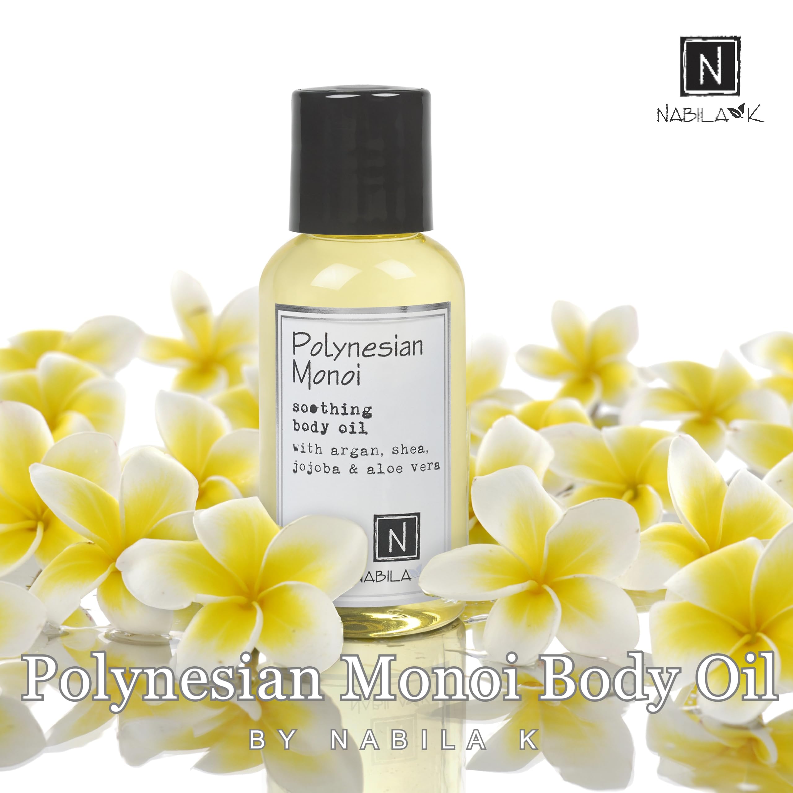 Nabila K Monoi body oil application highlights rich moisture for smoother skin