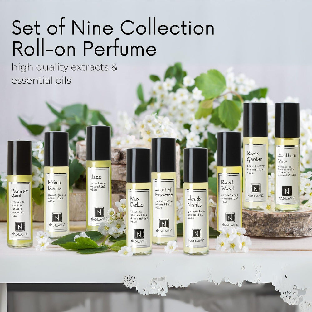 Nabila K roll-on Prima Donna bottle delivers versatile scent for office or evening outings.