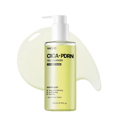 NACIFIC Cica PDRN gel cleanser bottle closeup showing soothing Centella benefits
