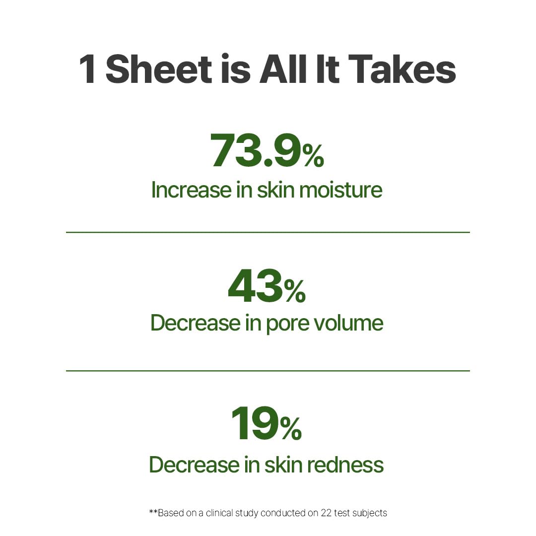 NACIFIC mask with green tea and cica calms redness and soothes irritation