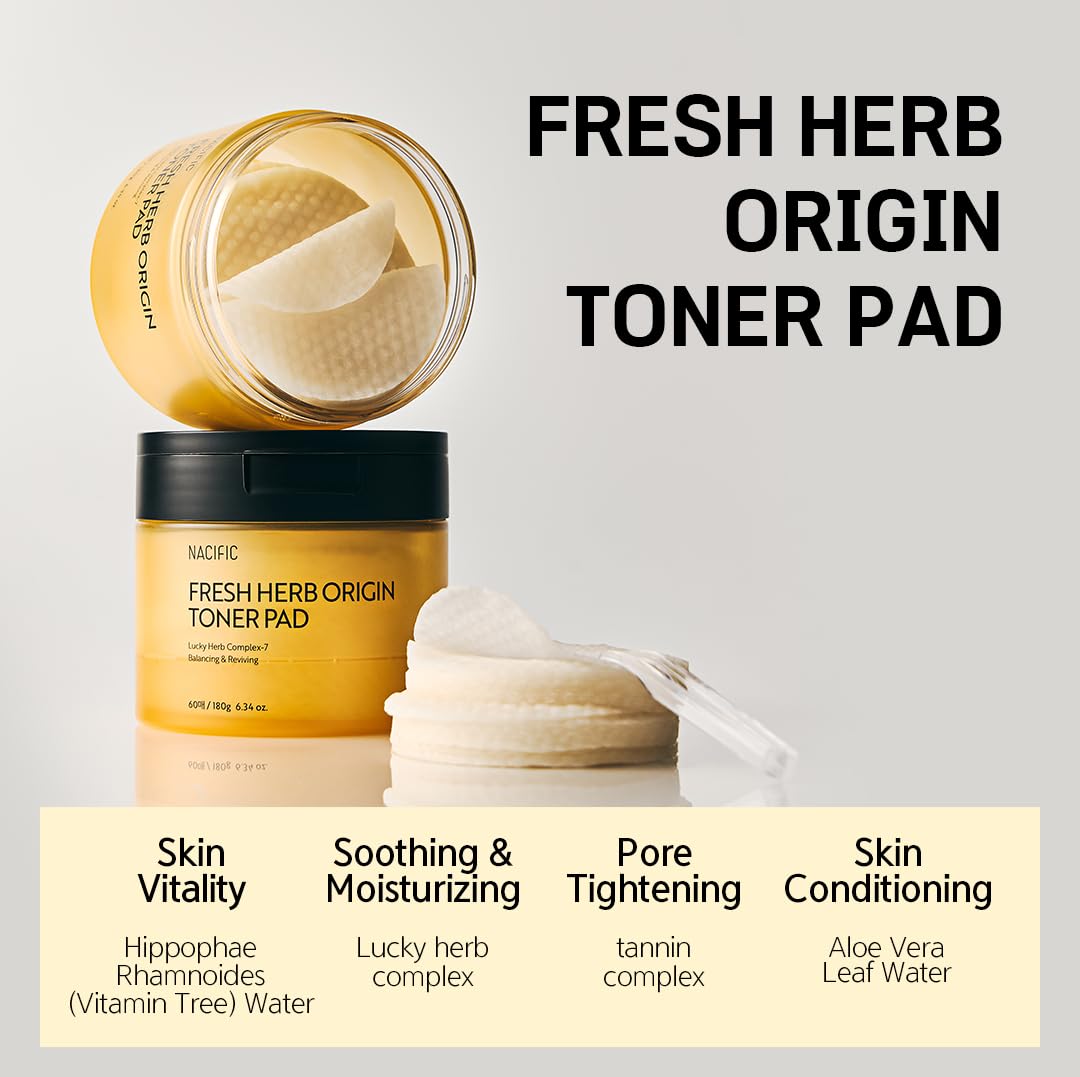 NACIFIC Fresh Herb Origin cotton pad smooth side demonstrates hydration and texture refinement.