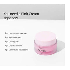NACIFIC Pink AHA BHA Cream applied during daily routine for glowing skin.