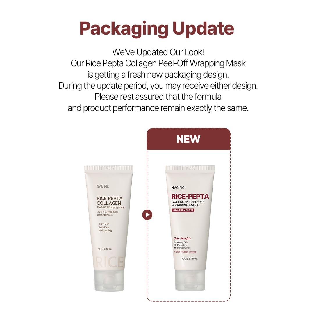 NACIFIC Rice Pepta Collagen mask outer sheet in wrapper ready for even application.