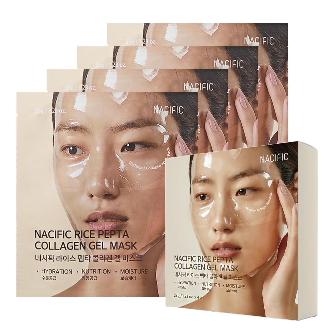 NACIFIC Rice Pepta Collagen Gel Mask packaging promotes premium hydration