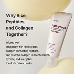 NACIFIC Rice Pepta Collagen mask peel-off film demonstrates gentle removal.