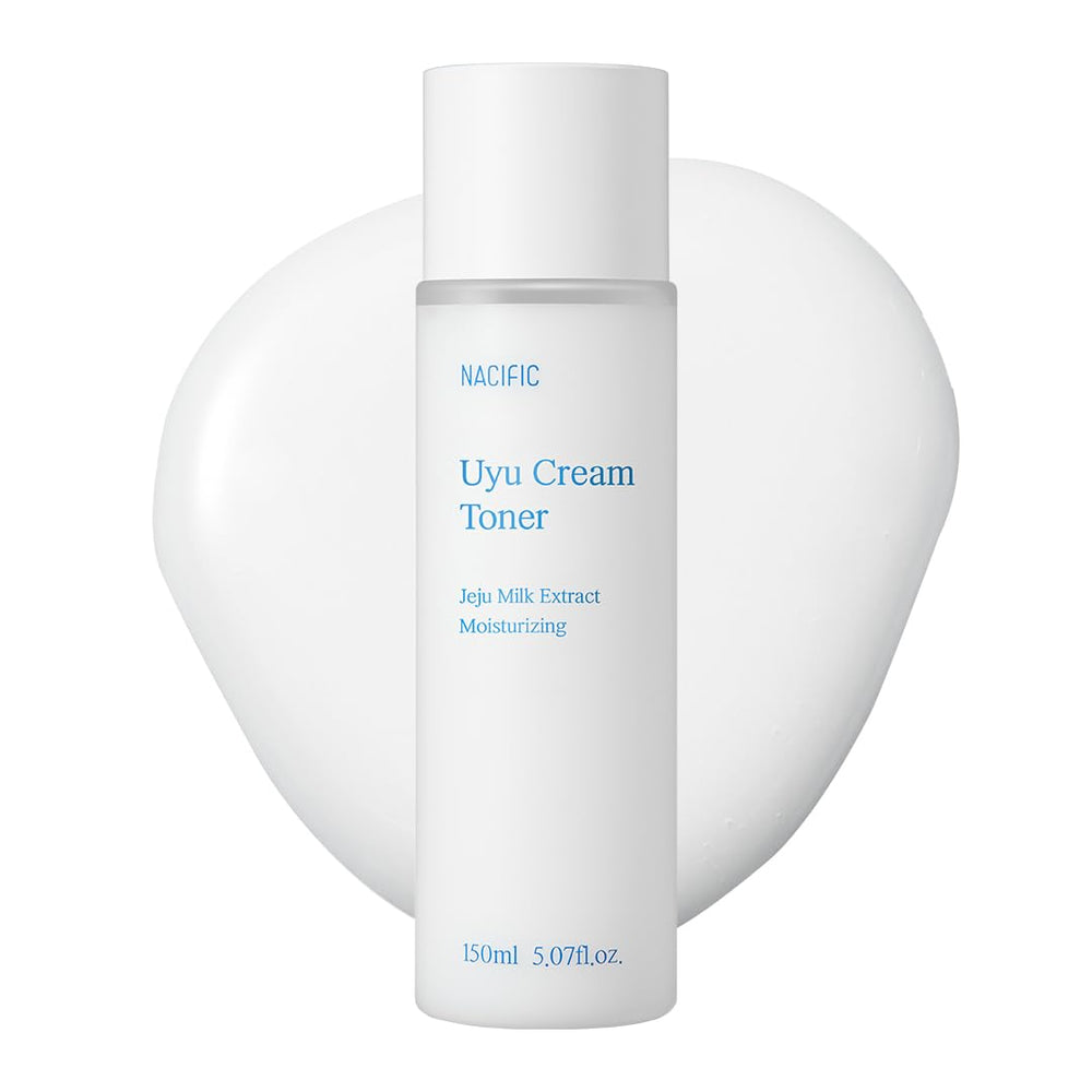 NACIFIC UYU Cream Toner bottle-pour showing immediate hydration for daily use
