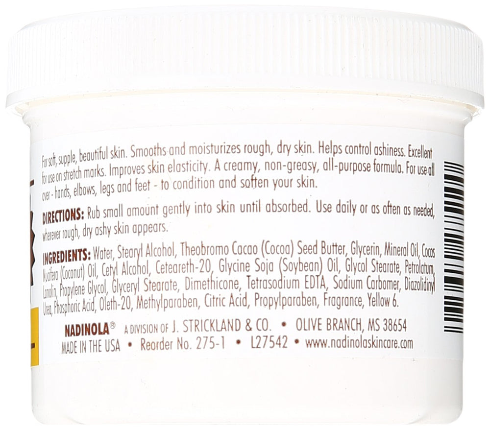 Nadinola Cocoa Butter Cream texture on skin, ideal for hands and elbows.
