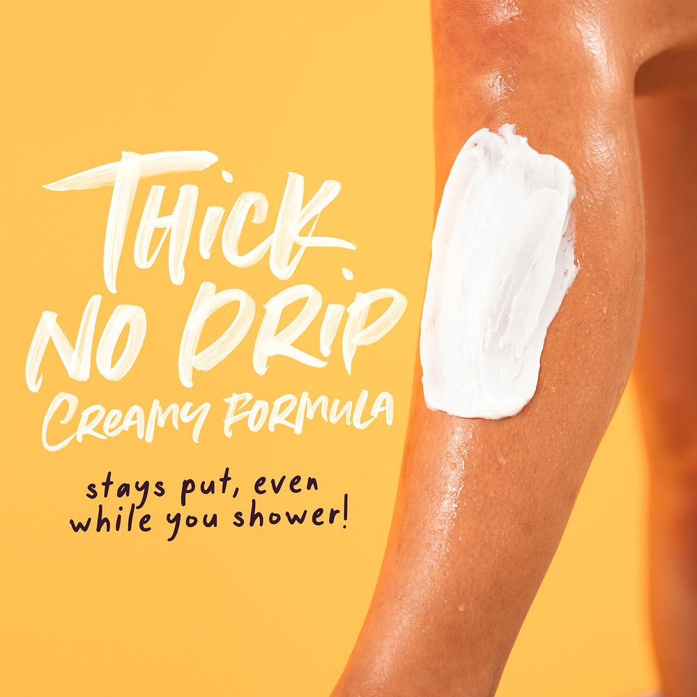 Shower-ready no-drip formula for mess-free use during hair removal.