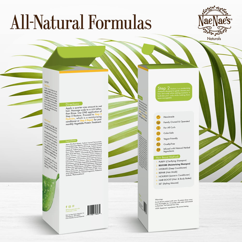 Nae Nae's Naturals Restore after-wash shine on healthy-looking hair