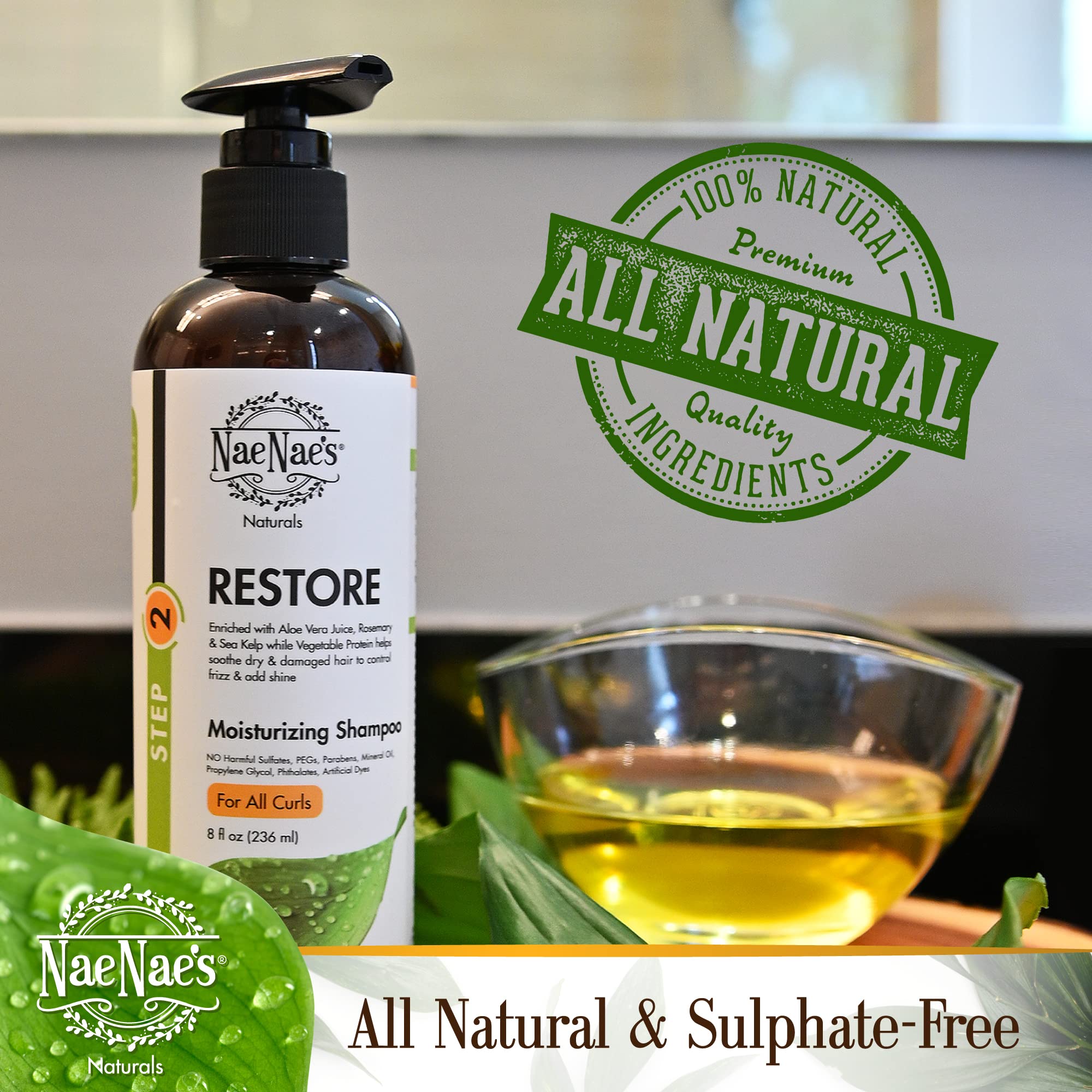 Nae Nae's Naturals Restore ingredients with willowbark highlighting exfoliation benefits