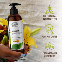 Nae Nae's Nourish Leave-In conditioner pump closeup for easy application.
